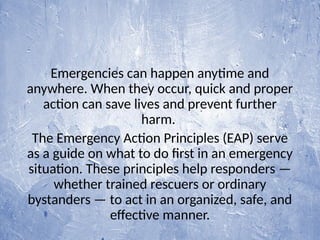 Understanding the Principles of Emergency Action | PPSX