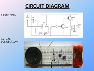 CIRCUIT DIAGRAM
BASIC CKT:-
ACTUAL
CONNECTION:-
 