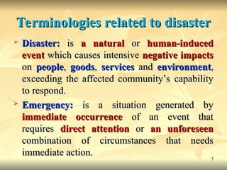 Disaster Management Key Terminologies Emergency and disaster management (1).ppt