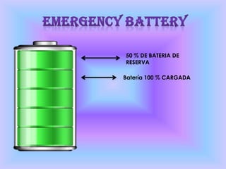 Batería 100 % CARGADA
50 % DE BATERIA DE
RESERVA
 