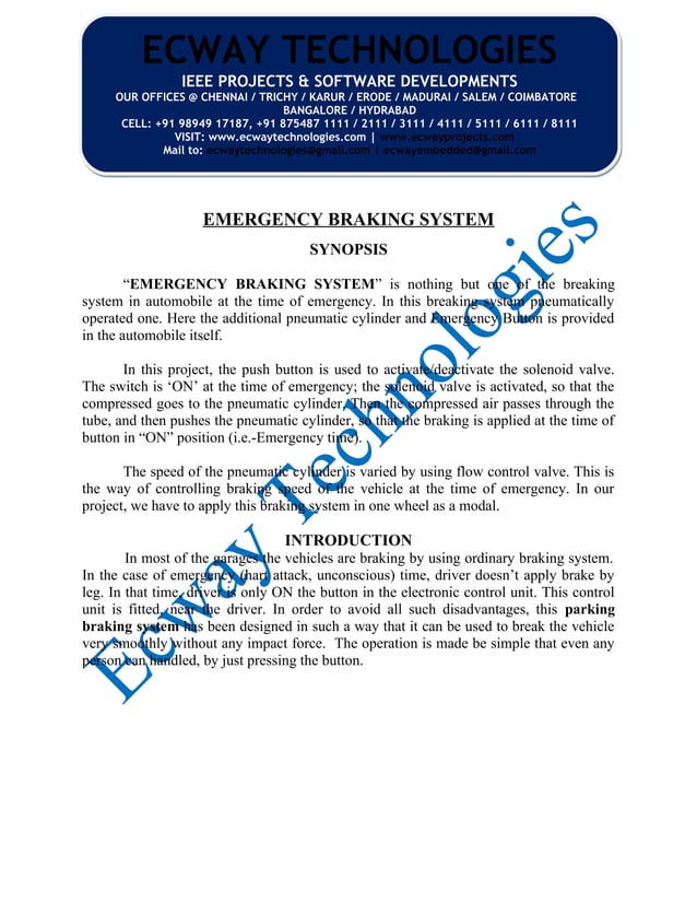 Emergency braking system | DOC