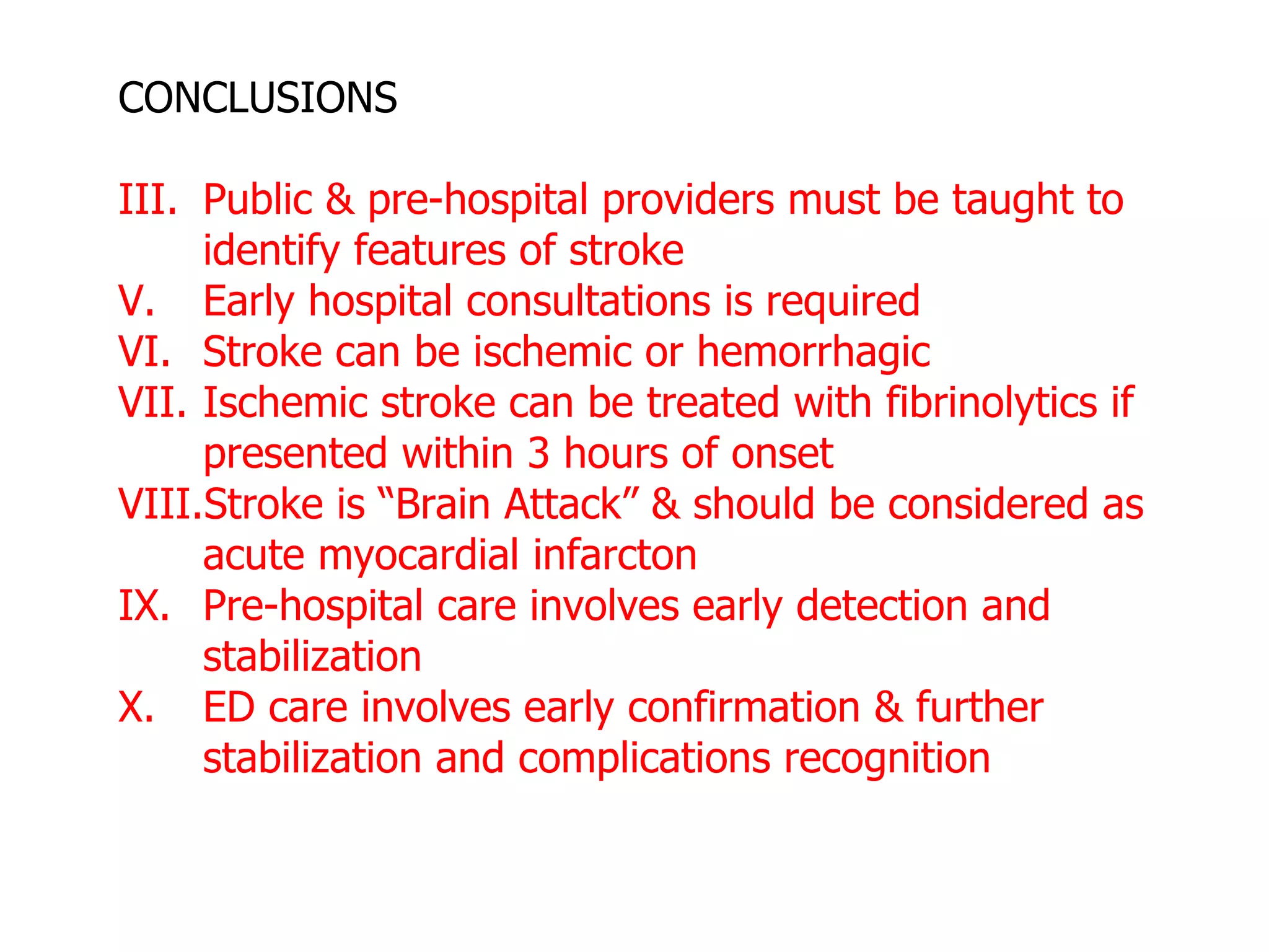Emergency Care Of Stroke | PPT