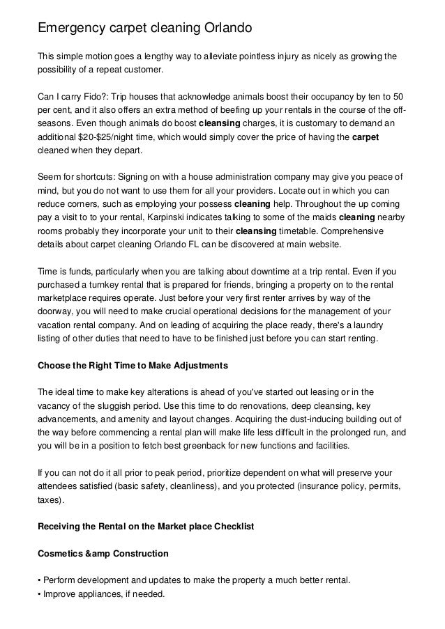 Emergency carpet cleaning Orlando