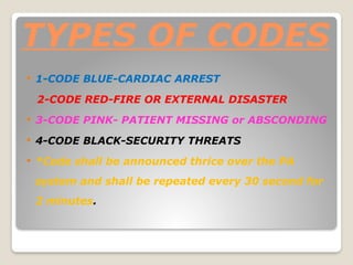 Comprehensive Guide to Hospital Emergency Codes and Protocols | PPTX
