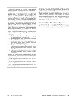 Emergency contraception may 2010 | PDF