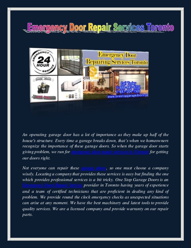 Emergency Door Repair Services Toronto