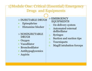 Emergency Indication Emergency drugs | PDF