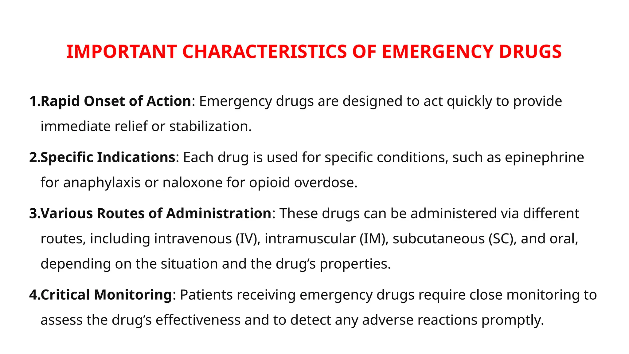 Emergency Indication EMERGENCY DRUGS IN A CRASHCART.FOR NURSING STUDENTS.pptx
