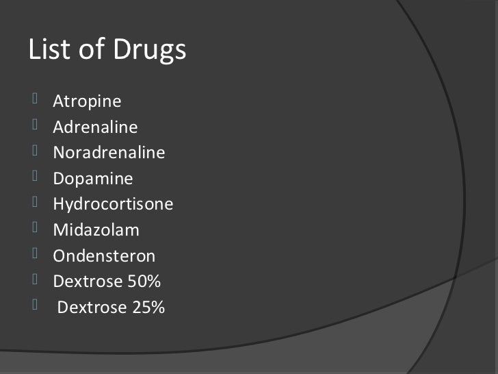 Emergency drugs in nephrology ward