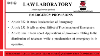 Provisions of Emergency under Constitutional Law | PPTX