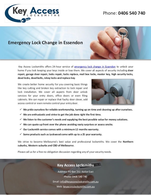 Emergency Lock Change In Essendon