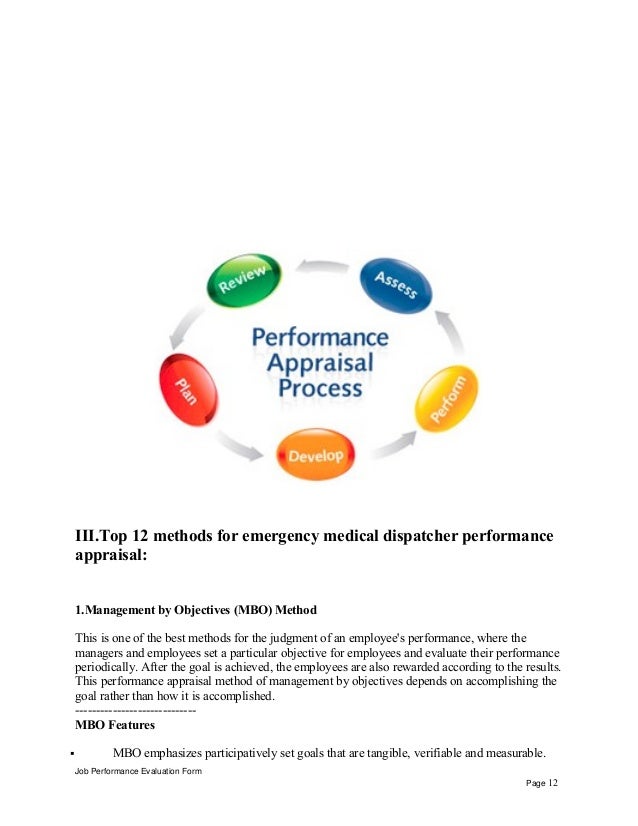 Emergency medical dispatcher performance appraisal
