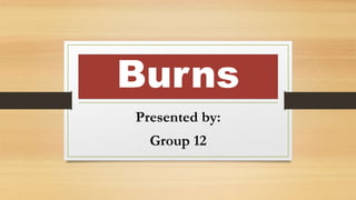 Burns
Presented by:
Group 12
 
