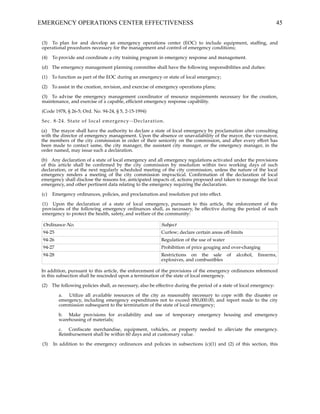 EMERGENCY OPERATIONS CENTER EFFECTIVENESS 45
 