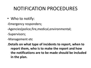 Notification Procedures Call Emergency planning | PPTX