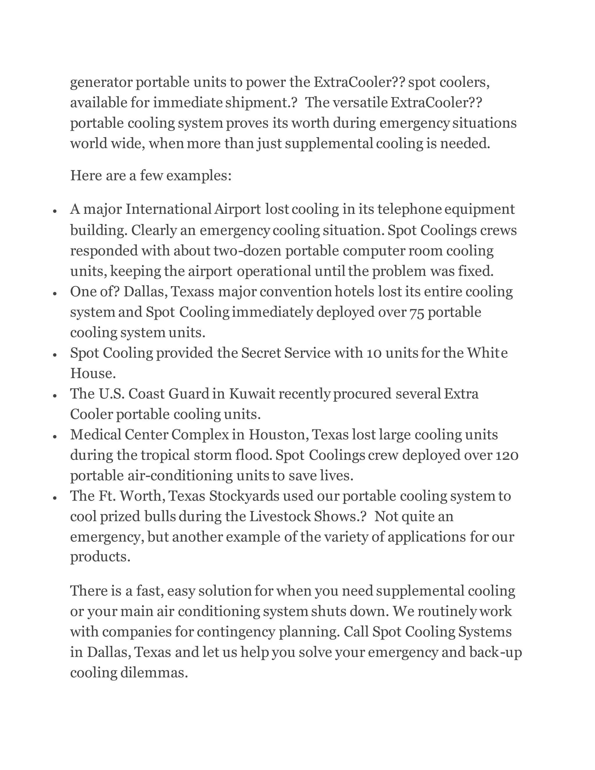 Emergency Portable Cooling System | PDF