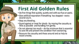 Emergency Preparedness (First Aid) This includes simple bandaging using ...