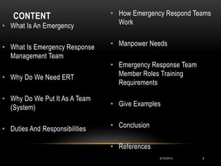 Establish The Effective Emergency Preparedness Response