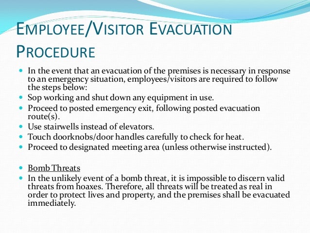 emergency response planning training fire evacuation procedures