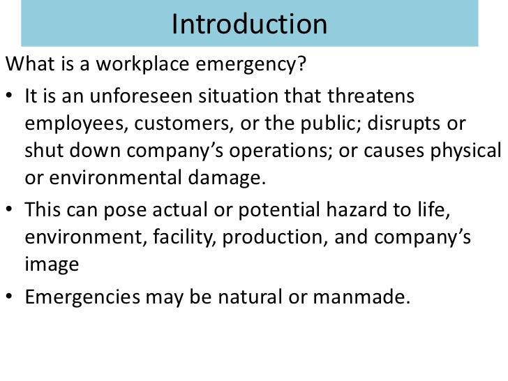 Emergency response planning and implementation