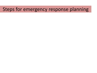 Steps for emergency response planning
 