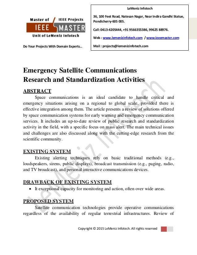 Research papers in satellite communication