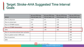 risqi.rakhman@gmail.com
Target:Stroke-AHASuggestedTimeInte al
Goals
 