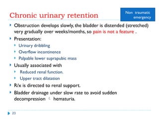 Obstructive Overflow Comprehensive Overview of Urological Emergencies and Management | PPTX