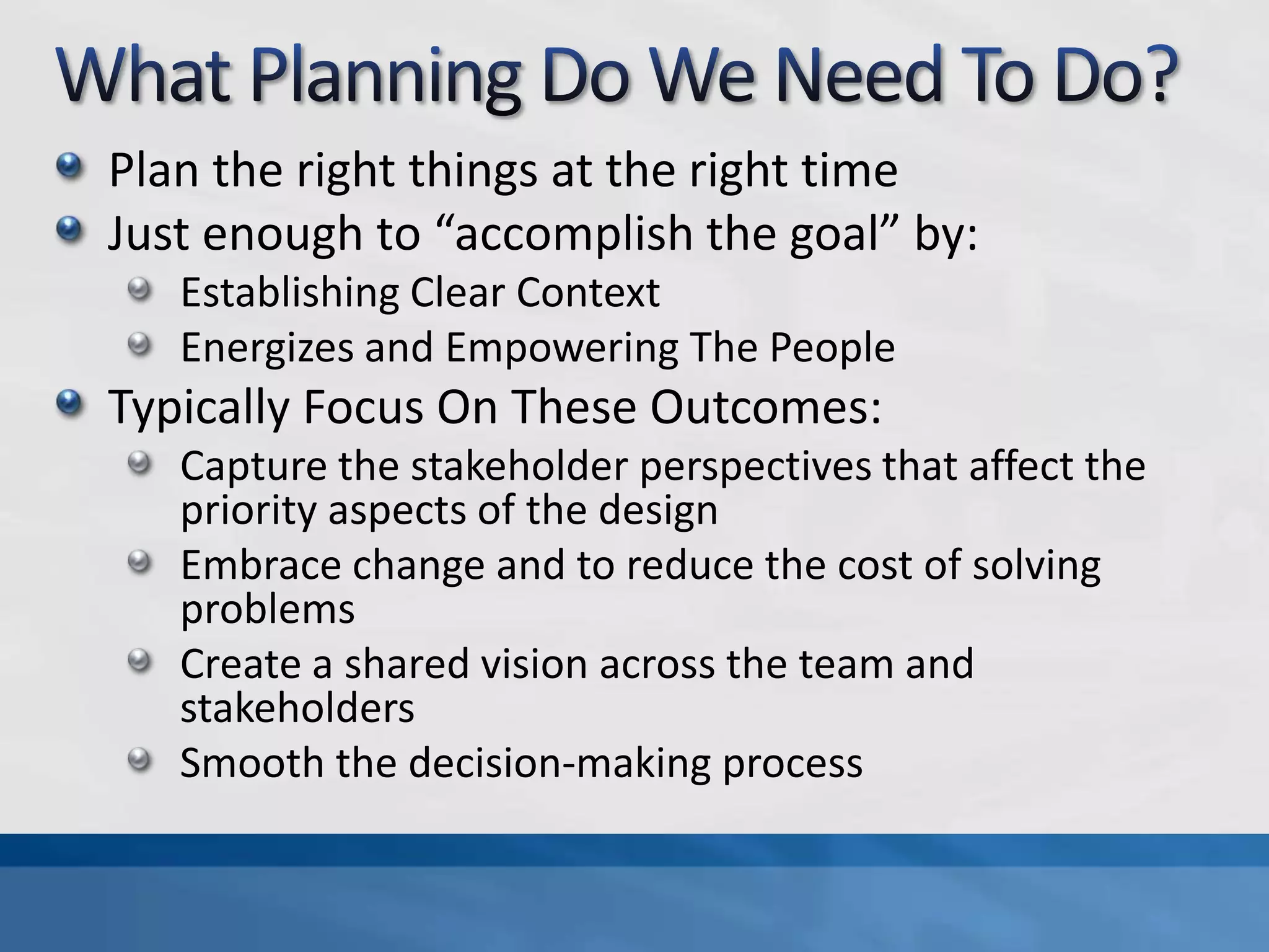 AgendaIntroductionWhat is Architecture?What is an Architect?What is Emergence?How Can We Foster Emergence?How To Maximize Value DeliveryConclusion and Q&A