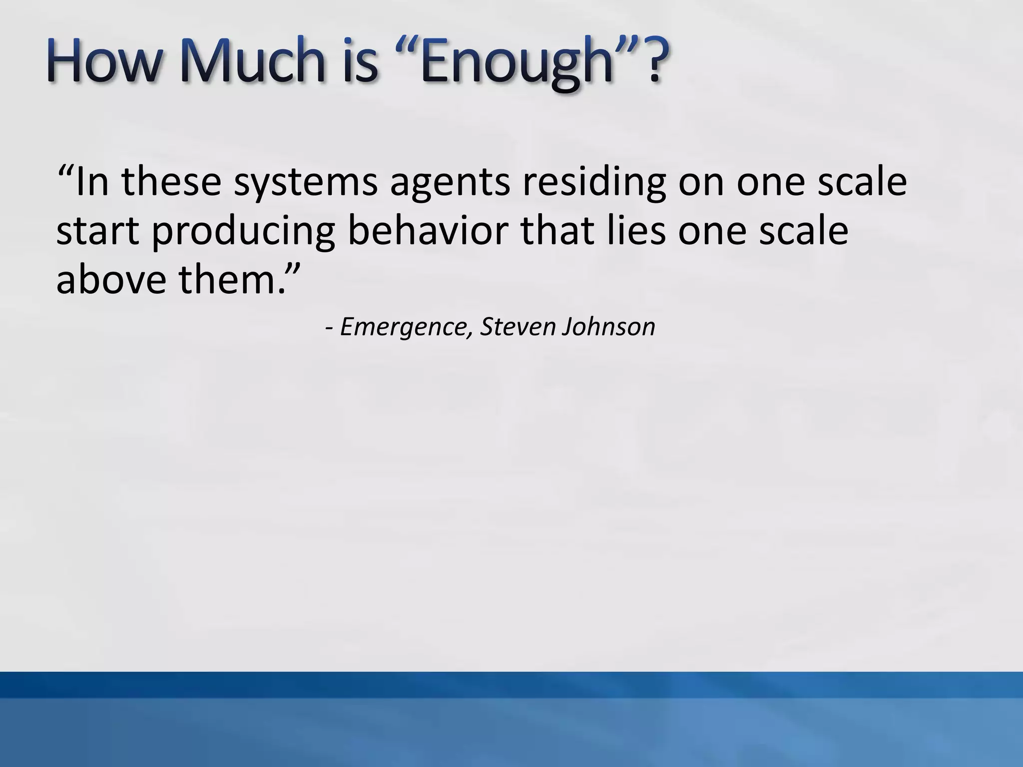 What Planning Do We Need To Do?Plan the right things at the right timeJust enough to “accomplish the goal” by:Establishing Clear ContextEnergizes and Empowering The PeopleTypically Focus On These Outcomes:Capture the stakeholder perspectives that affect the priority aspects of the designEmbrace change and to reduce the cost of solving problemsCreate a shared vision across the team and stakeholdersSmooth the decision-making process