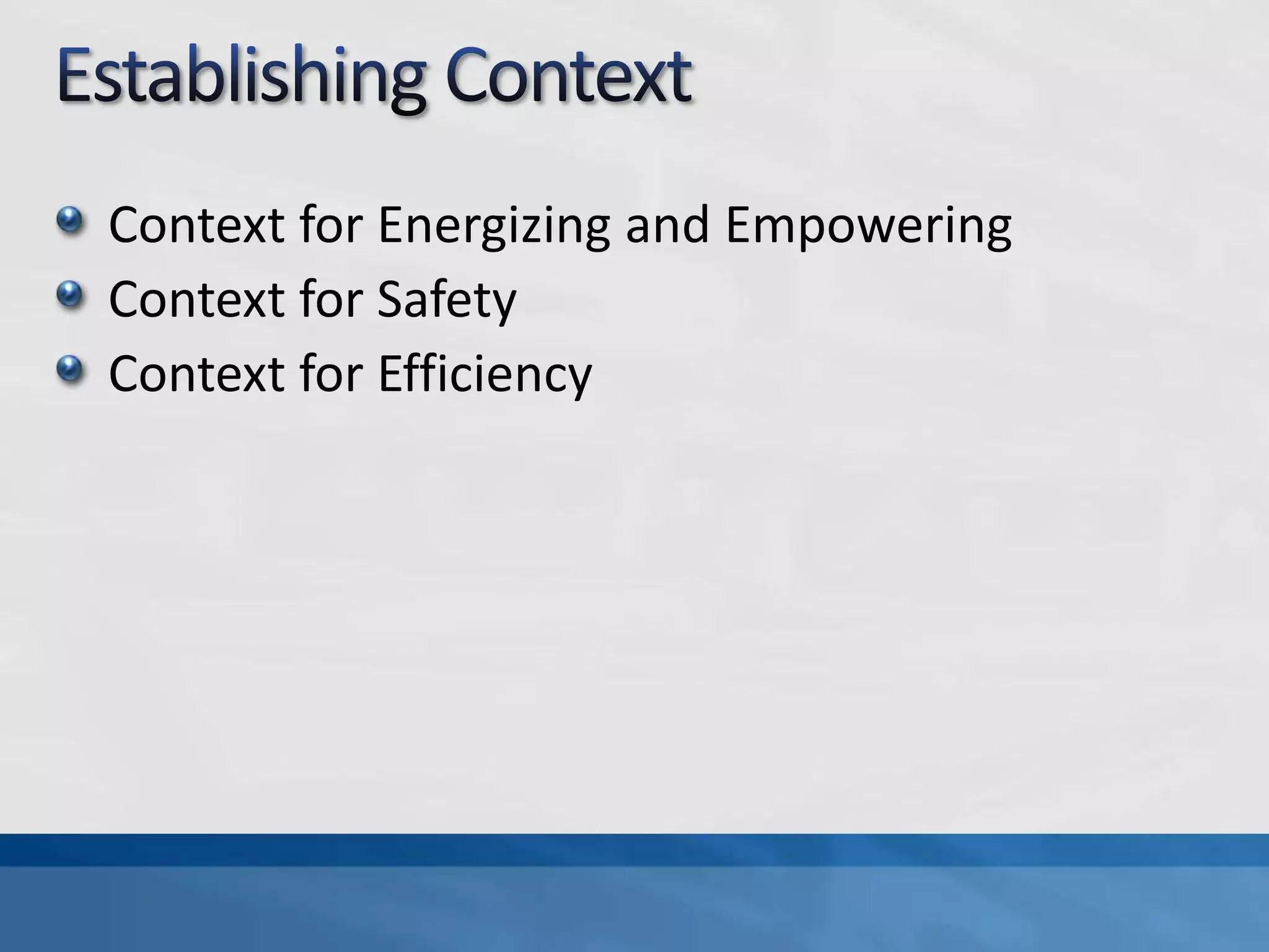 Emergence and DecisionsMaking decisions sets the context required to enable emergenceThere are often multiple “scales” involvedDecision cycles are different at different scalesEvery scale can operate in an emergent fashionStrategy/Vision/Mission -> Enterprise -> ApplicationVertical feedback loops are required