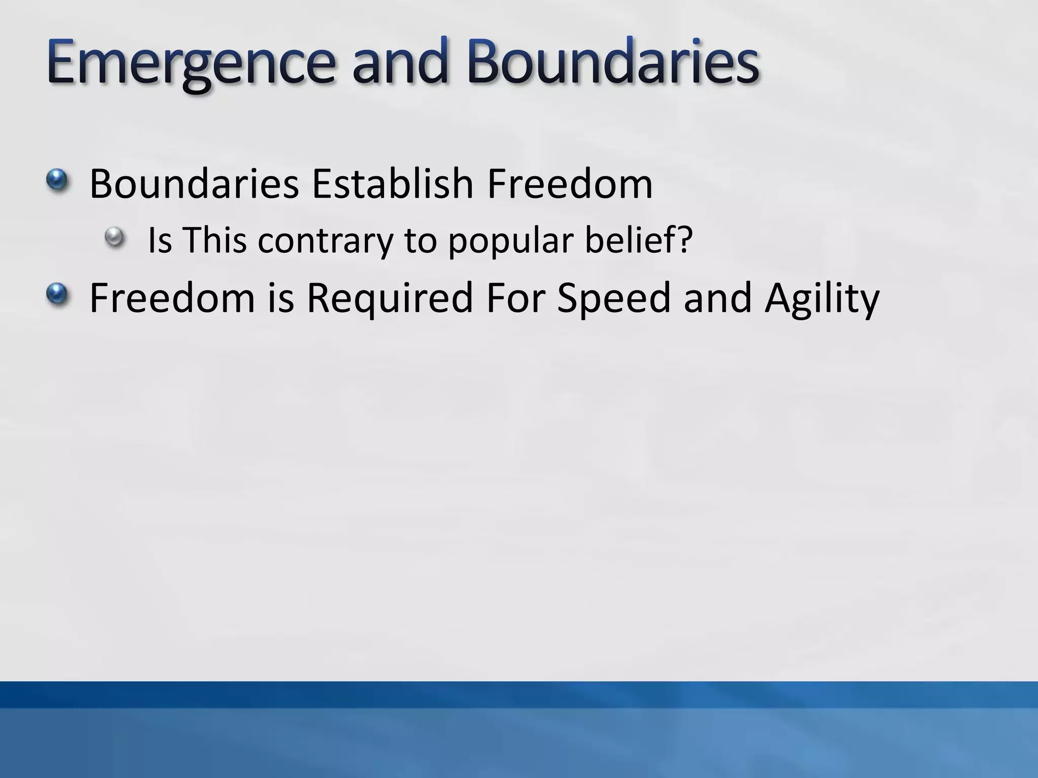 Emergence and Leadership"Good leaders create the conditions for constructive emergence rather than trying to plan every strategic goal in detail.“Step Back & Emerge, Dr Paul Thomas