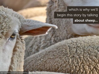 begin this story by talking
https://www.ﬂickr.com/photos/goingslo/9328307647
which is why we’ll
about sheep...
 