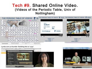 Tech #9. Shared Online Video.
(Videos of the Periodic Table, Univ of
Nottingham)

 