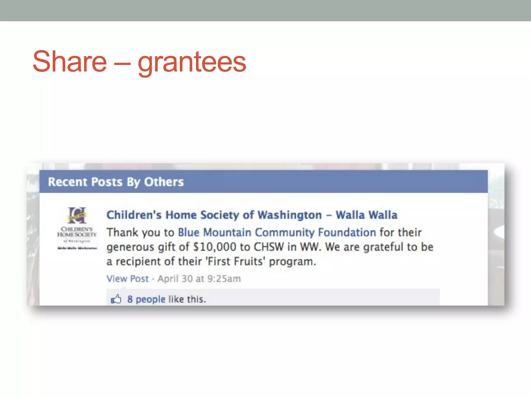 Share – grantees