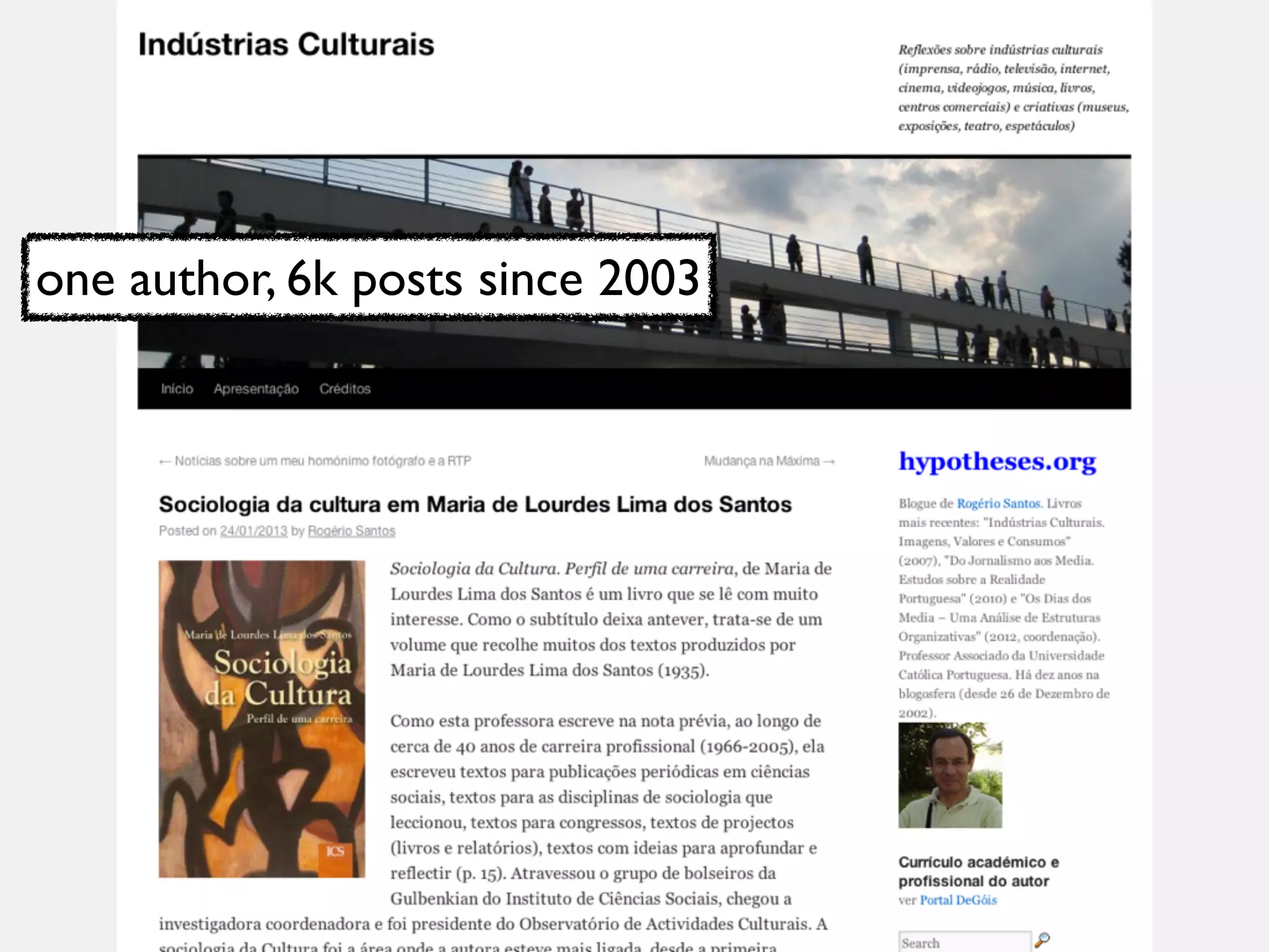 one author, 6k posts since 2003
 