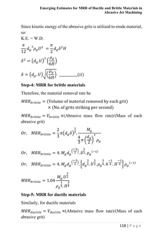 Mrr Form.pdf Emerging Estimates for MRR of Ductile and Brittle Materials in Abrasive ...