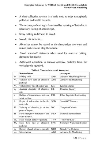 Mrr Form.pdf Emerging Estimates for MRR of Ductile and Brittle Materials in Abrasive ...