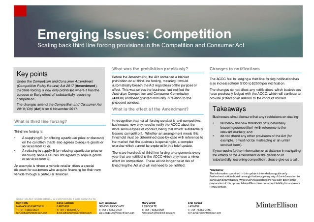 Emerging Issues Third Line Forcing