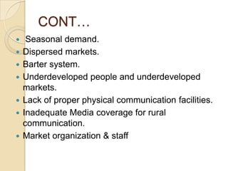 Emerging issues in rural marketing | PPTX