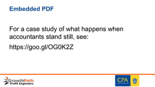 Embedded PDF
For a case study of what happens when
accountants stand still, see:
https://goo.gl/OG0K2Z
 