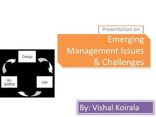 Presentation on

Emerging
Introduction to
Management Issues
Management
& Challenges

By: Vishal Koirala

 