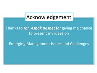 Emerging Management Issues and Challenges | PPTX