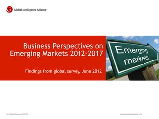 Business Perspectives on
    Emerging Markets 2012-2017

                      Findings from global survey, June 2012




All Rights Reserved ©2012                                      www.globalintelligence.com
 