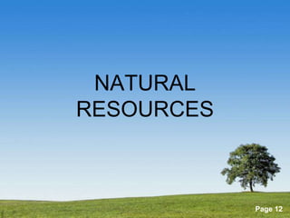 NATURAL
RESOURCES



  Powerpoint Templates
                         Page 12
 