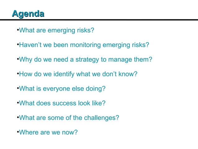 Emerging Risks | PPT