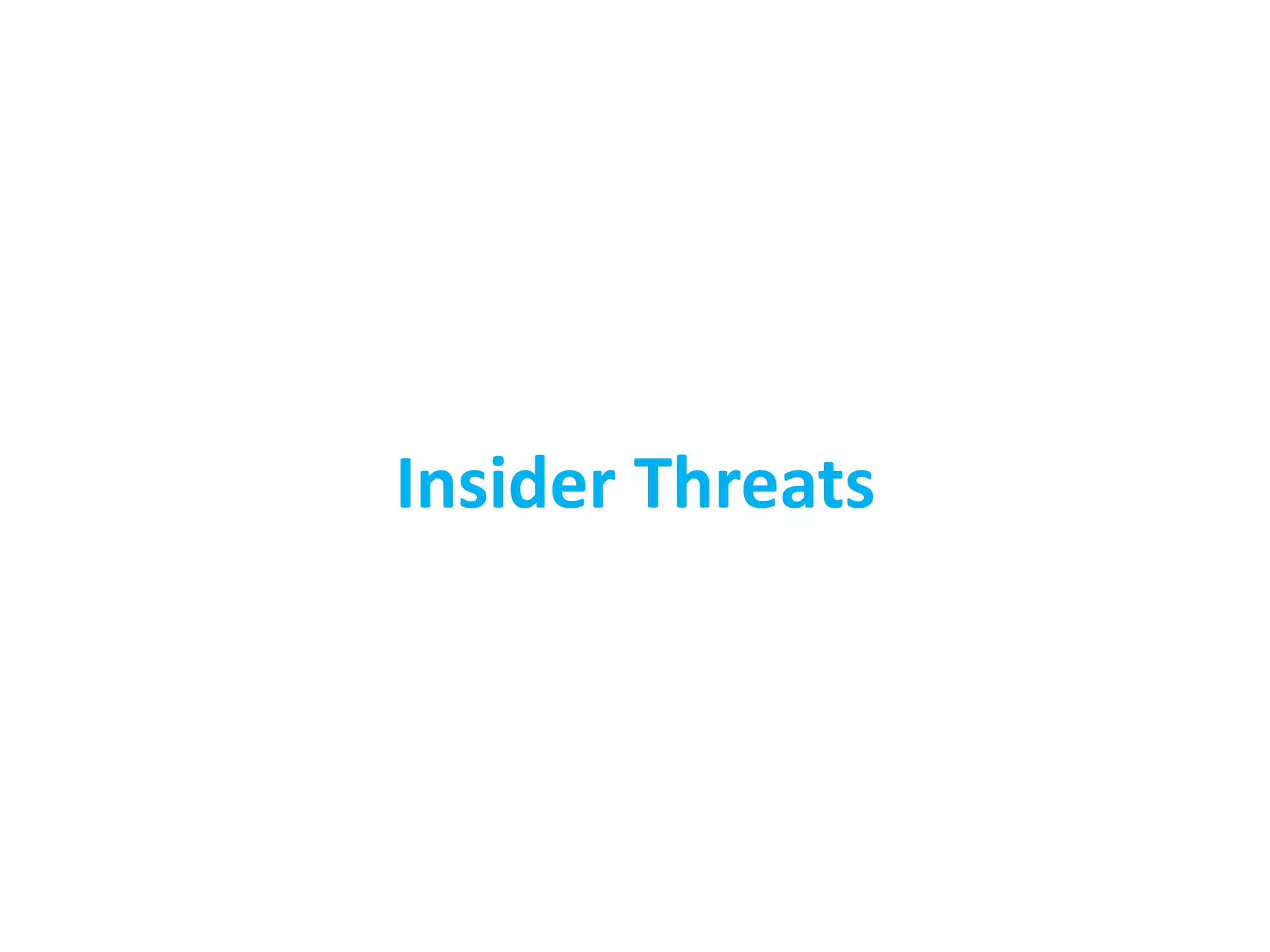Insider Threats
 
