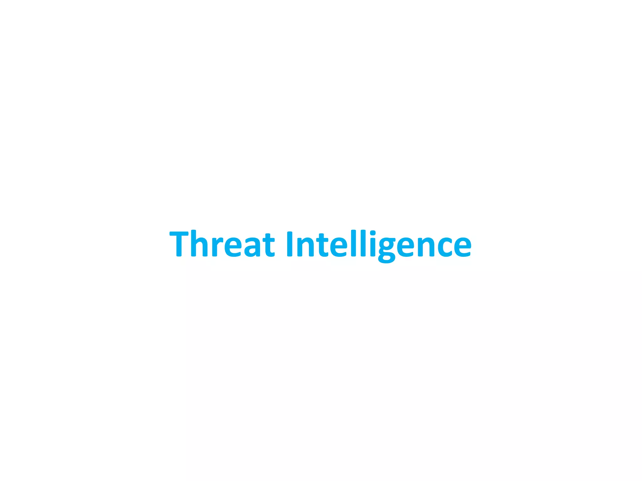 Threat Intelligence
 