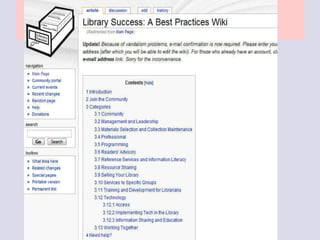 Wikis for Best Practices 