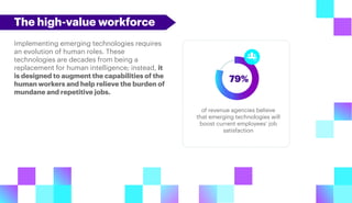 The high-value workforce
Implementing emerging technologies requires
an evolution of human roles. These
technologies are d...
